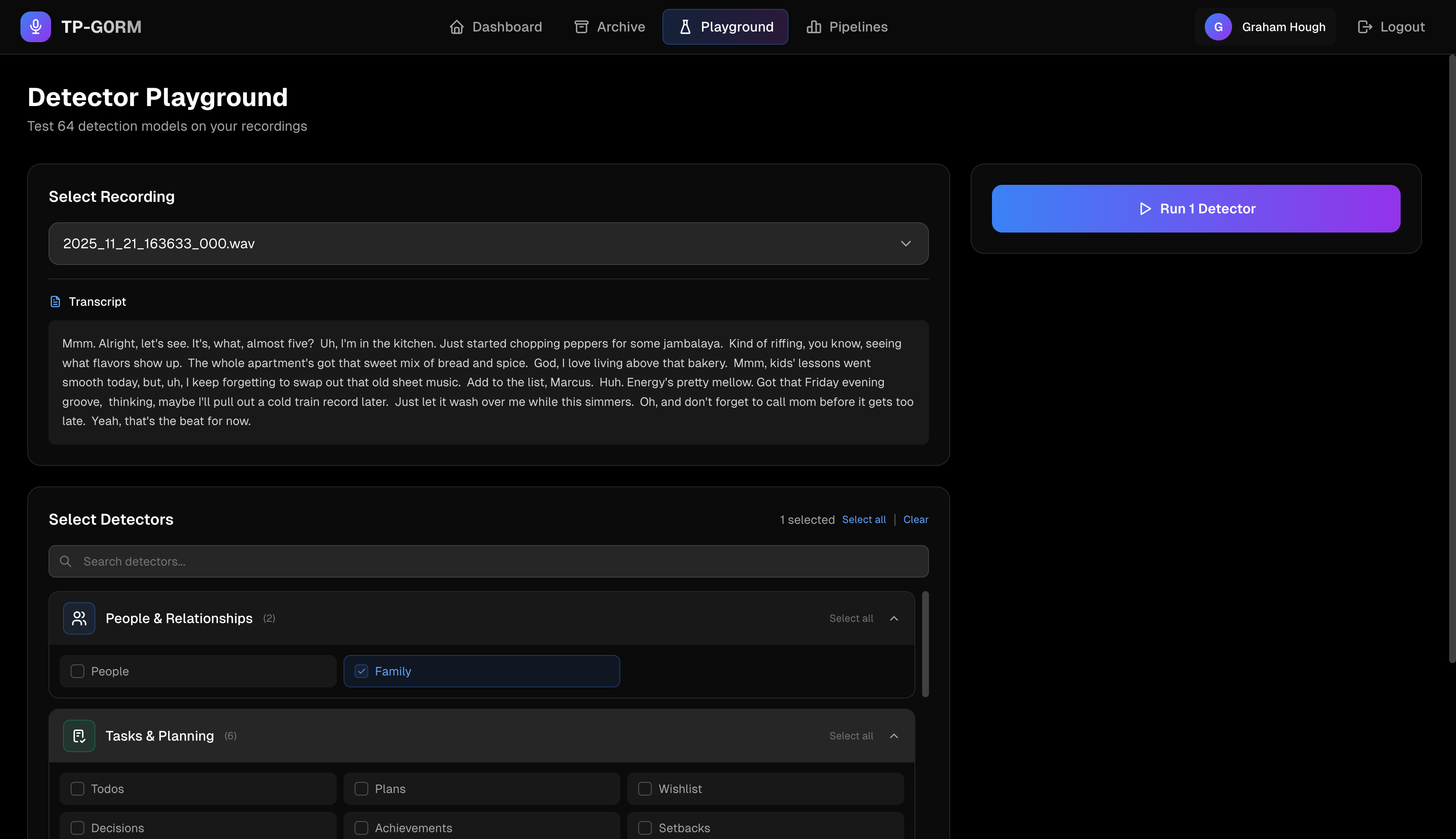 TP-G0RM Dashboard